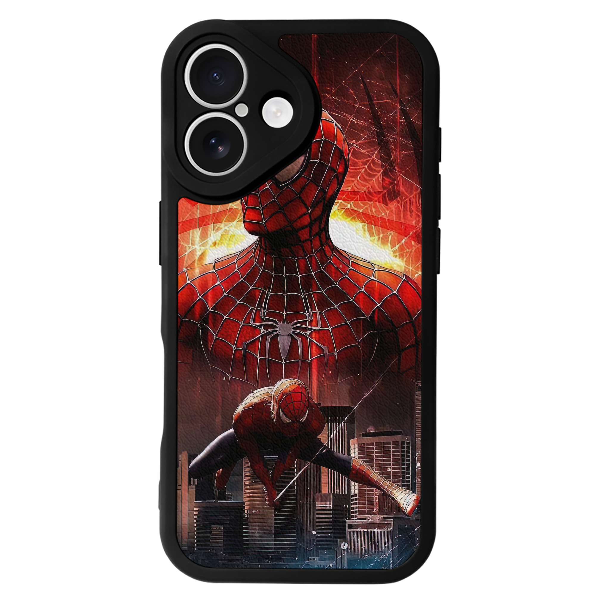 （画像用） Spider Man スパイダーマン 【iPhone 16シリーズ対応】シリコンスマホケース（レザー調） 材質：シリコン